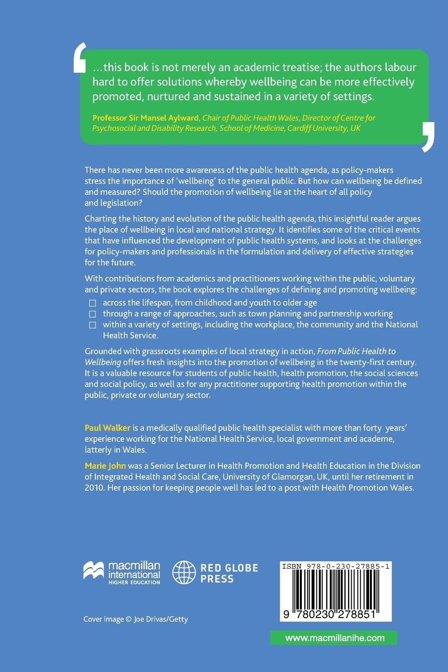 Rückseitencover From Public Health to Wellbeing