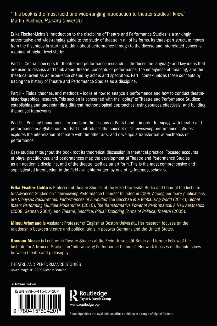 Rückseitencover The Routledge Introduction to Theatre and Performance Studies