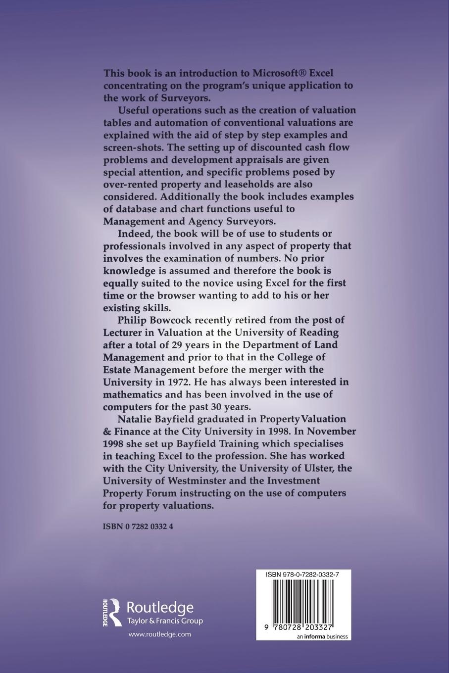 Rückseitencover Excel for Surveyors