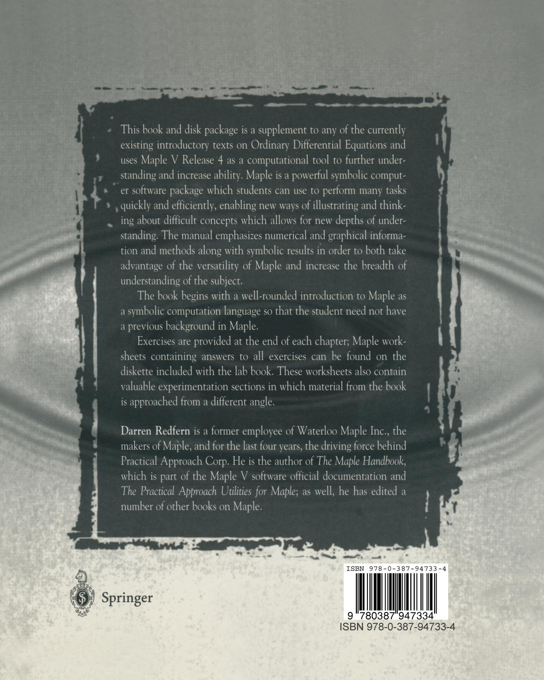 Rückseitencover The Maple® O.D.E. Lab Book