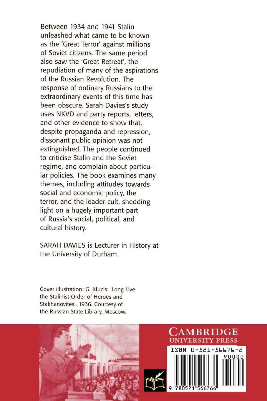 Rückseitencover Popular Opinion in Stalin's Russia