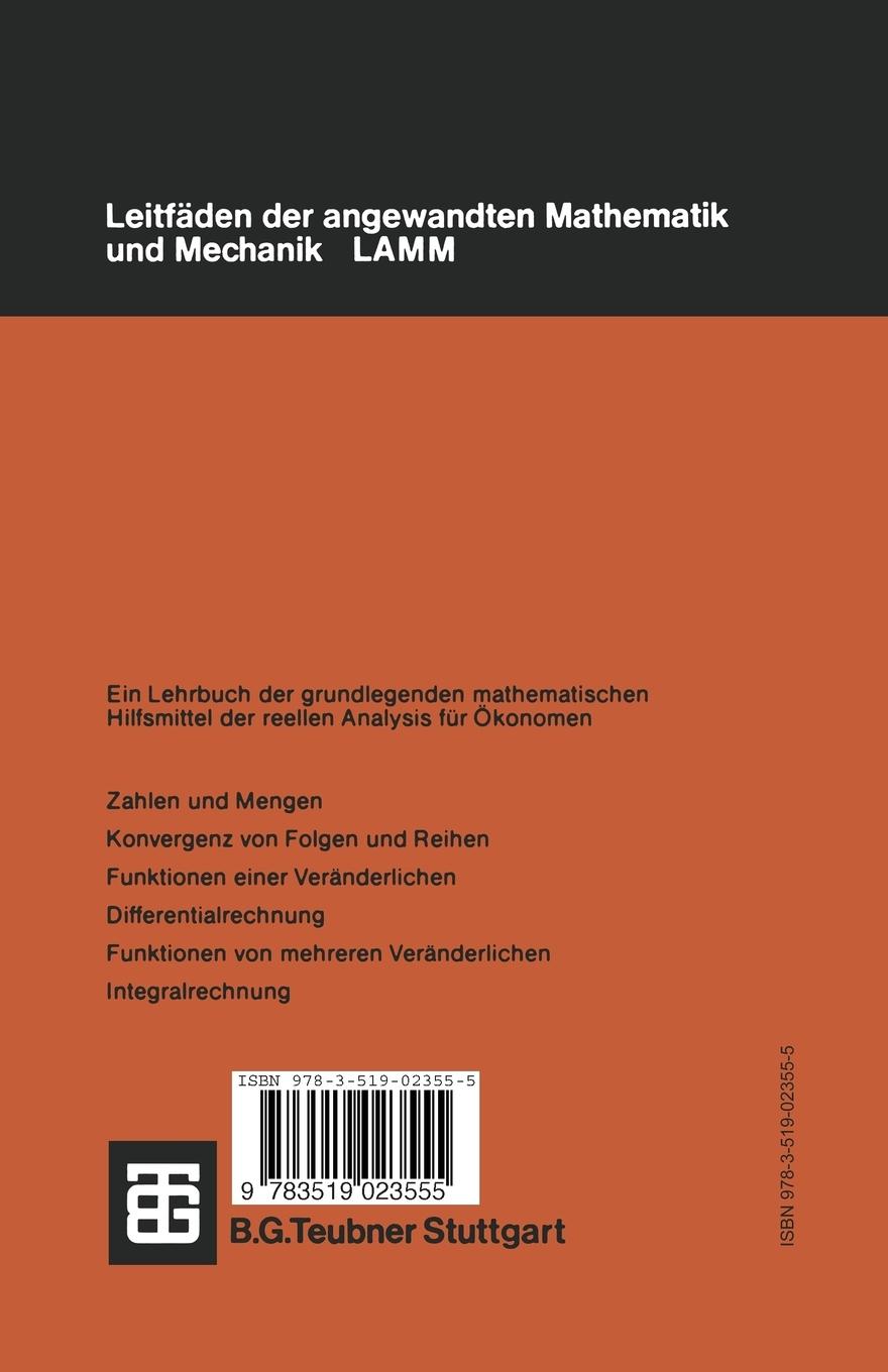 Rückseitencover Analysis für Ökonomen