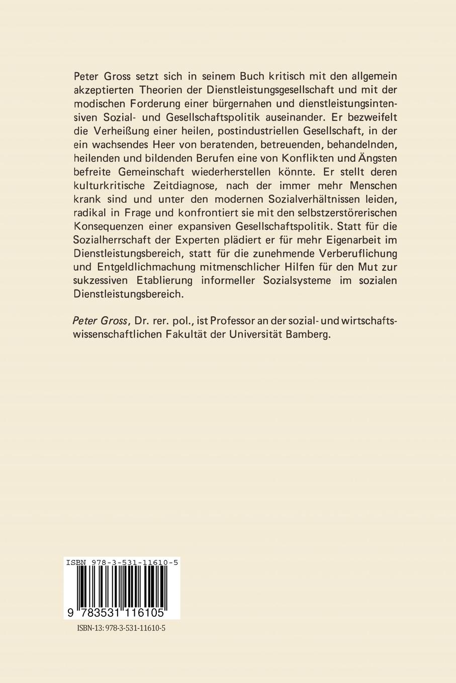 Rückseitencover Die Verheißungen der Dienstleistungsgesellschaft