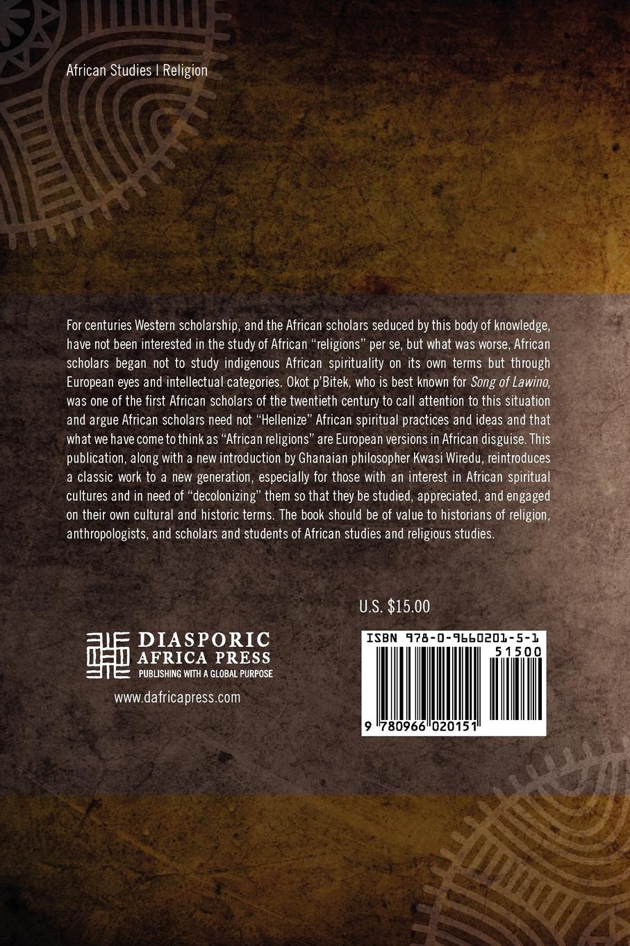 Rückseitencover Decolonizing African Religion