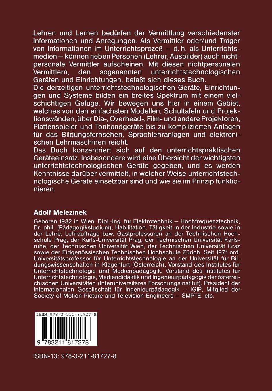 Rückseitencover Unterrichtstechnologie