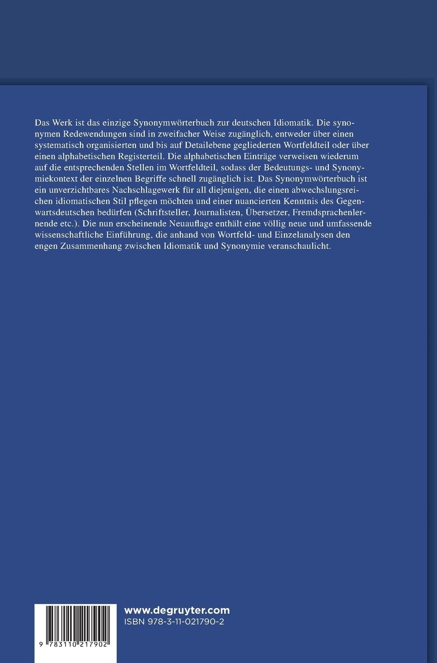 Rückseitencover Synonymwörterbuch der deutschen Redensarten