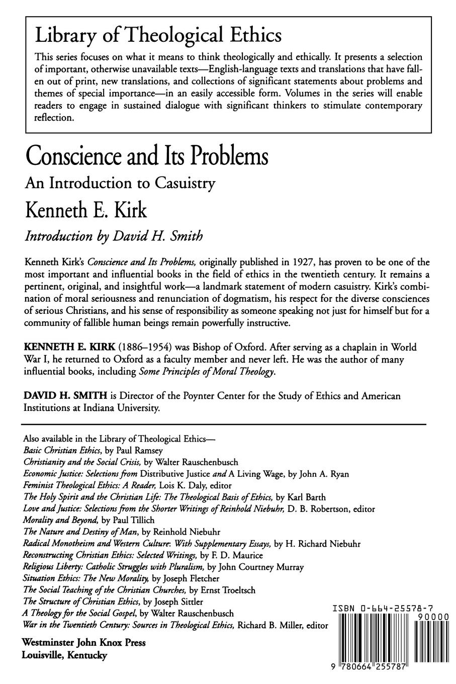 Rückseitencover Conscience and Its Problems