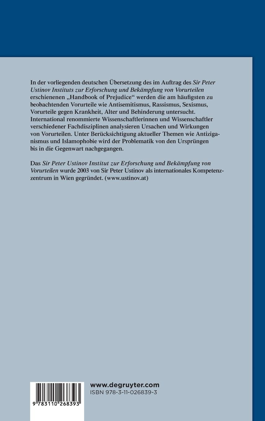 Rückseitencover Vorurteile