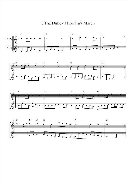 Beispielinhalt (Bild) Duette für Blockflöten