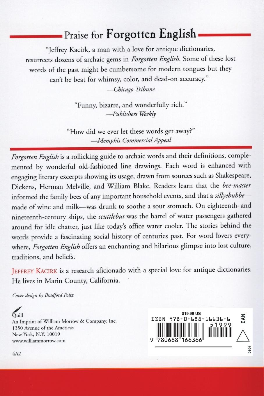 Rückseitencover Forgotten English