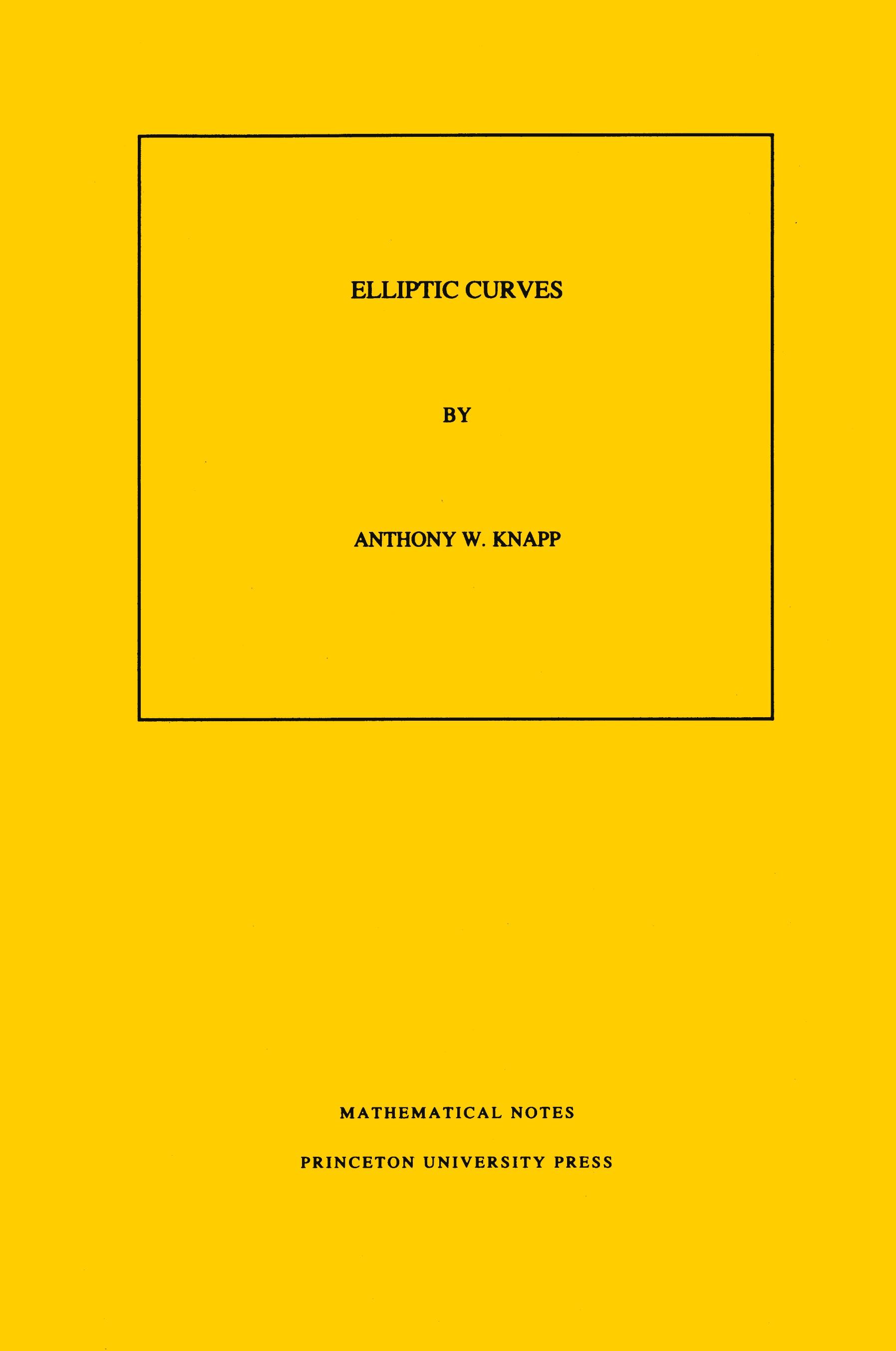 Vorderes Coverbild Elliptic Curves
