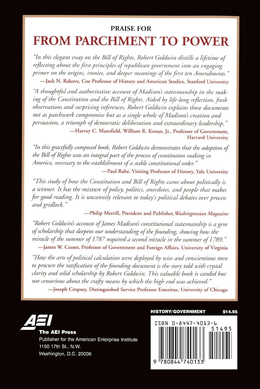 Rückseitencover From Parchment to Power: How James Madison Used the Bill of Rights to Save the Constutition