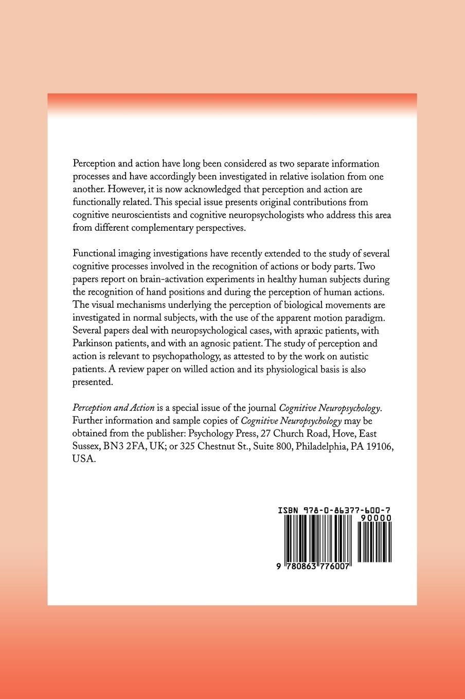Rückseitencover Perception and Action
