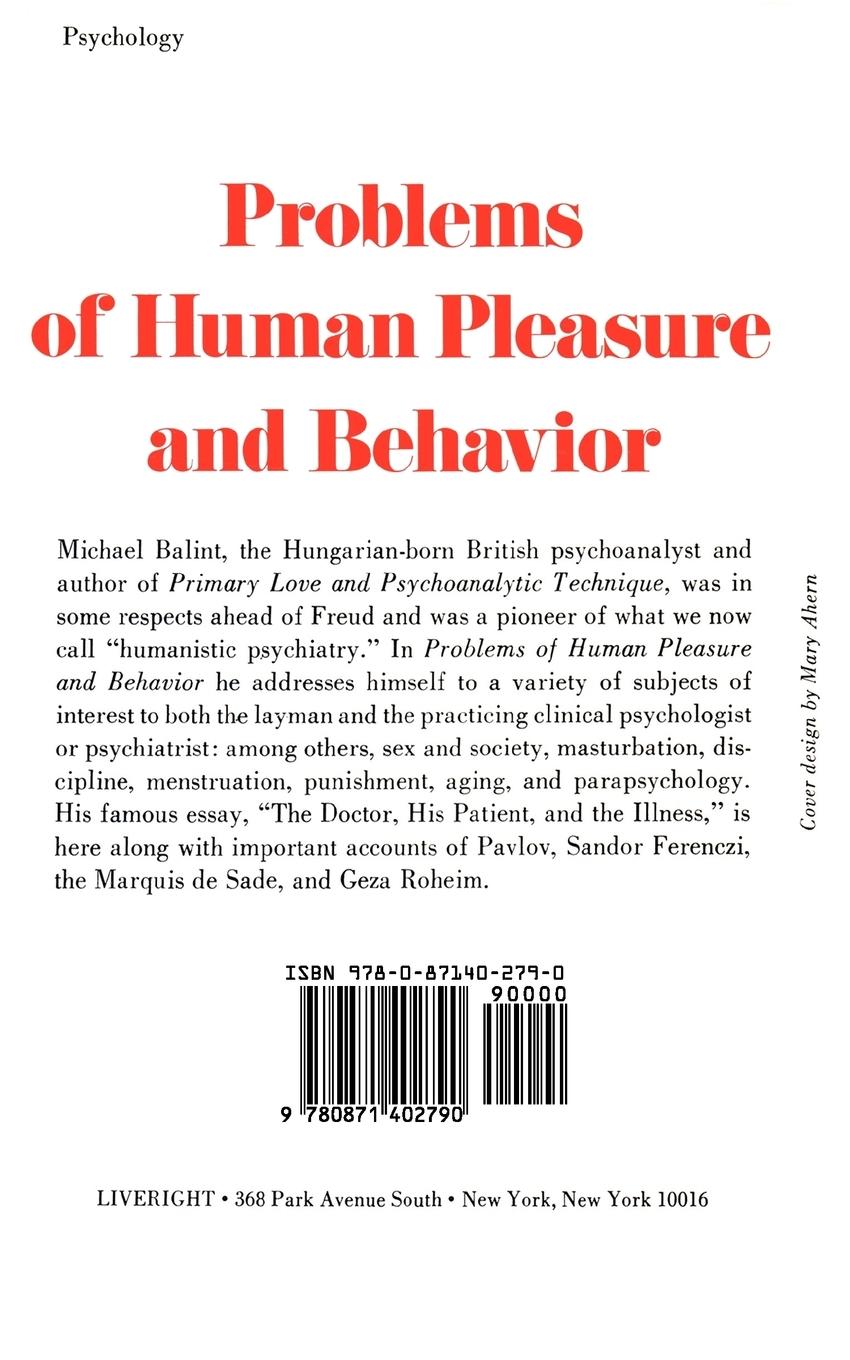 Rückseitencover Problems of Human Pleasure and Behavior