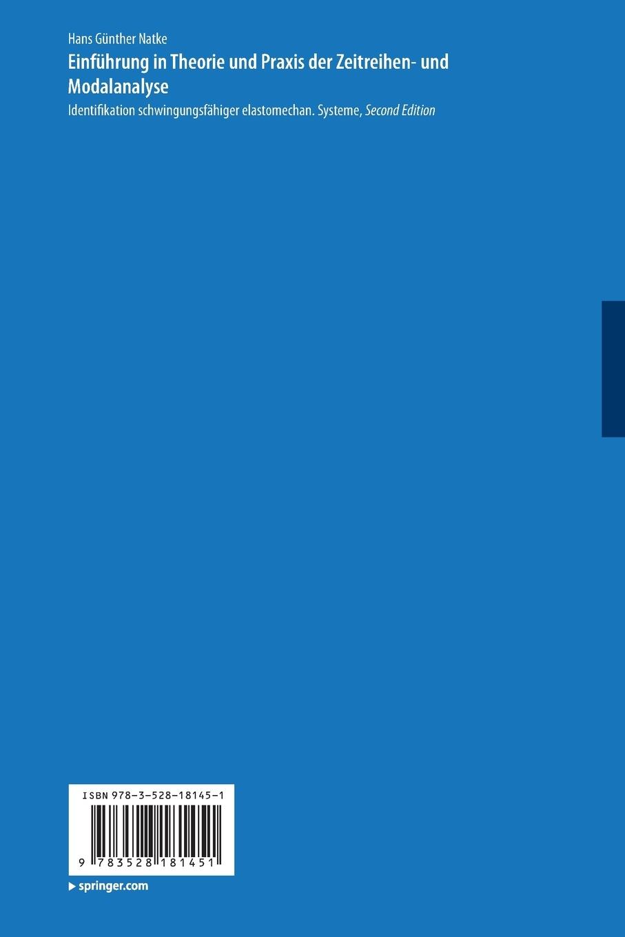 Rückseitencover Einführung in Theorie und Praxis der Zeitreihen- und Modalanalyse