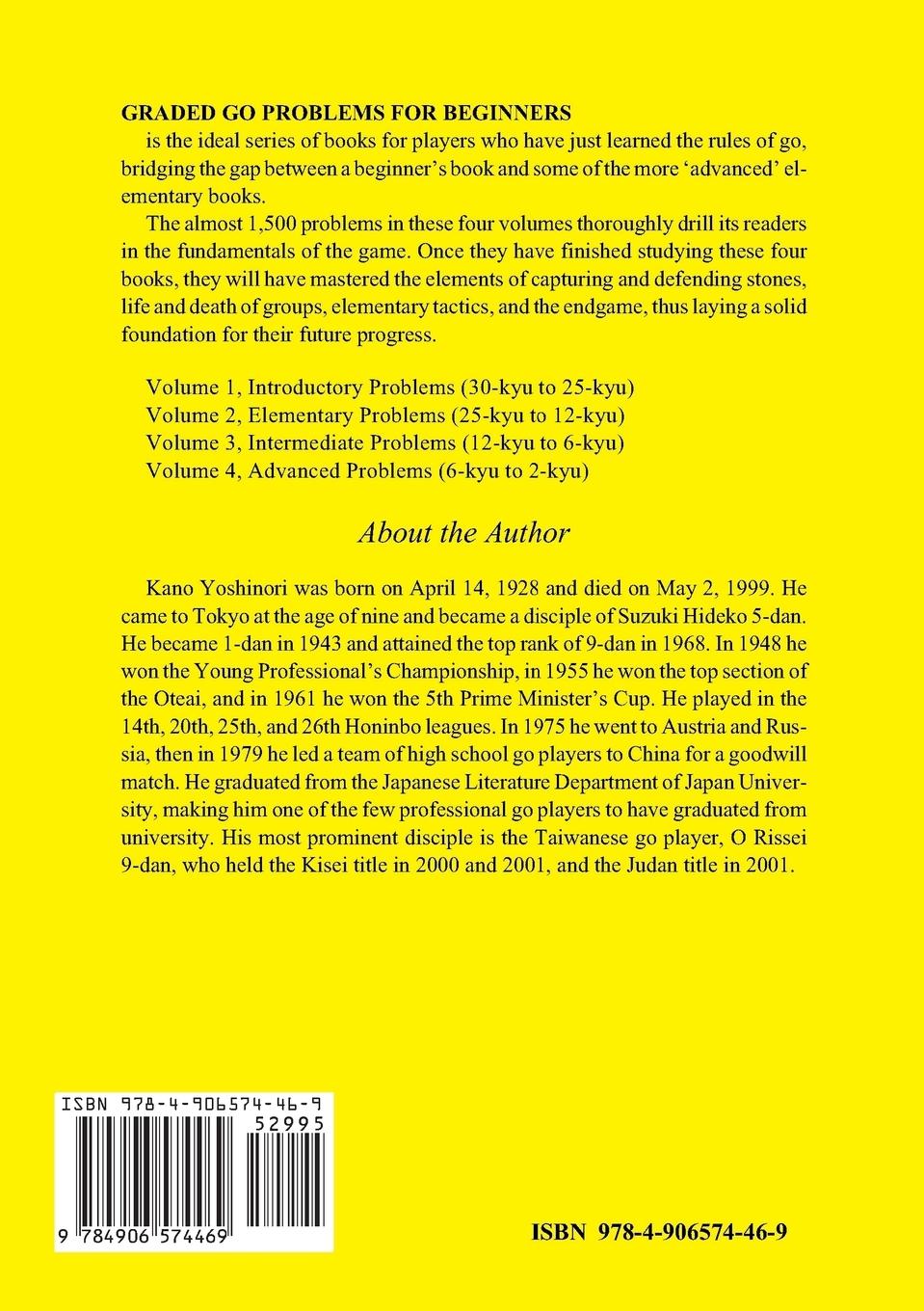 Rückseitencover Graded Go Problems for Beginners, Volume One