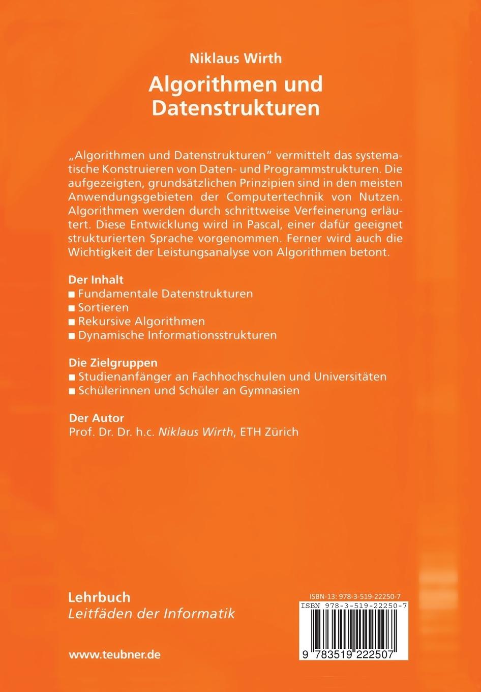 Rückseitencover Algorithmen und Datenstrukturen