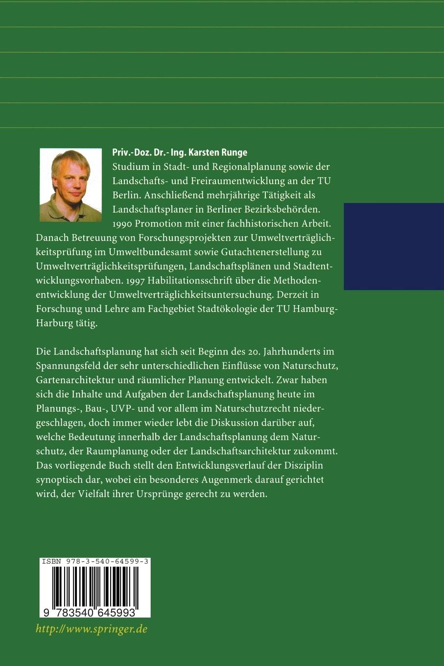 Rückseitencover Entwicklungstendenzen der Landschaftsplanung