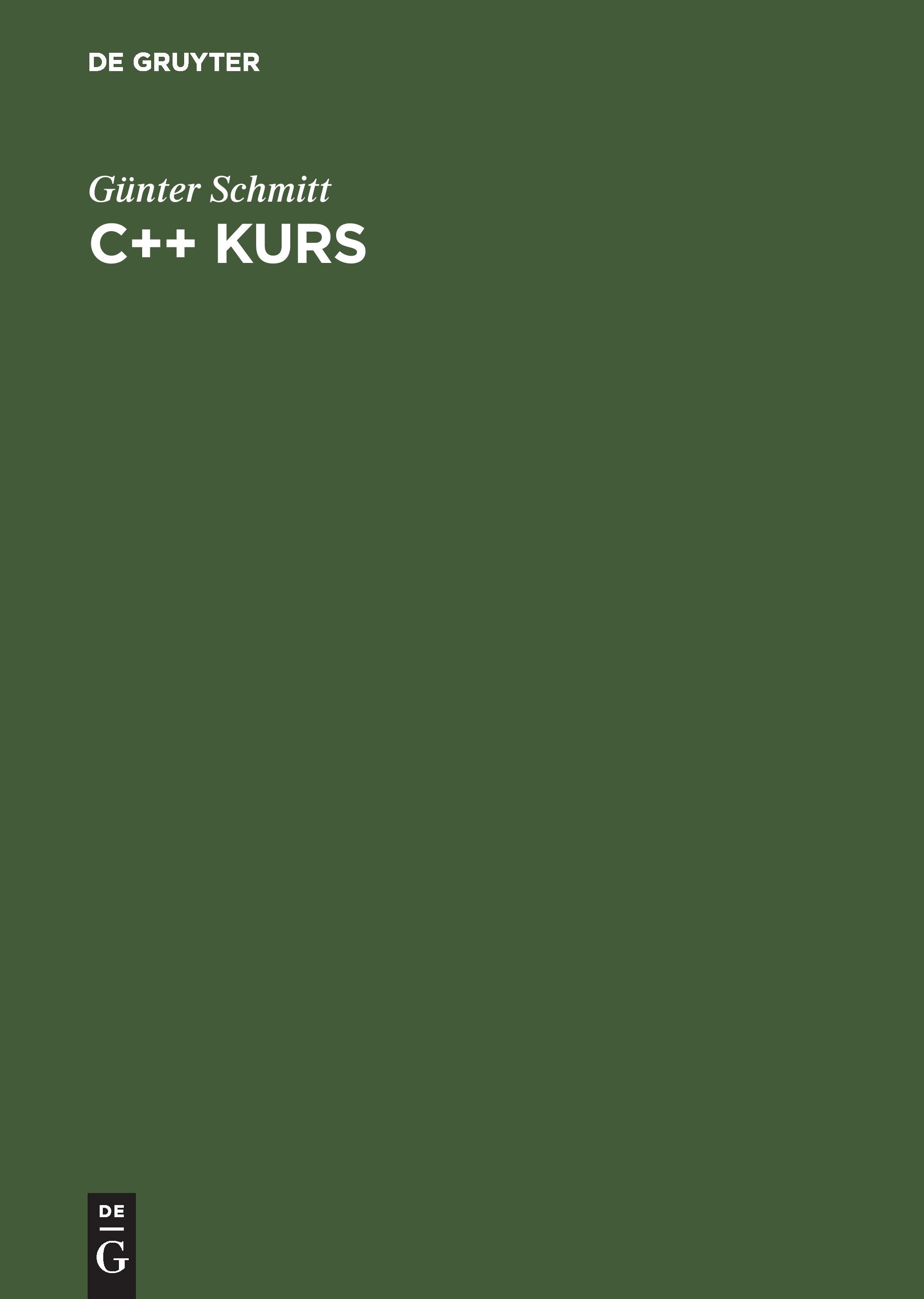 Vorderes Coverbild C++ Kurs