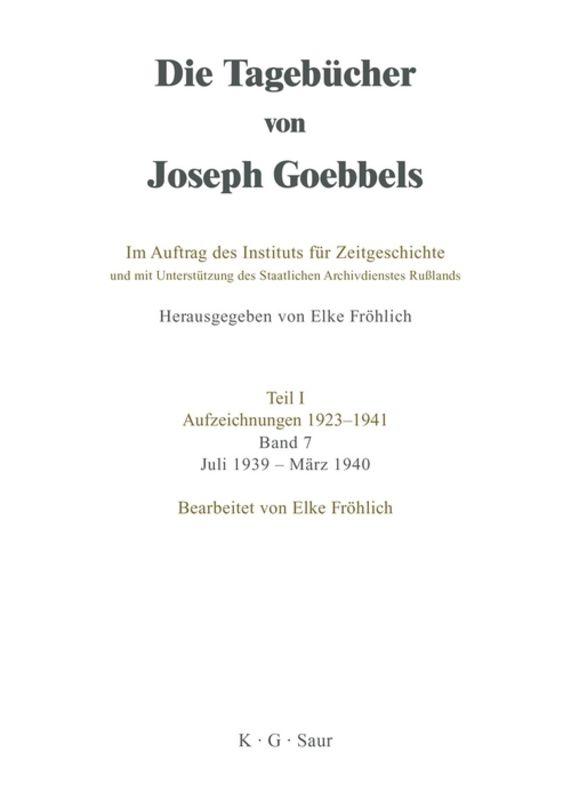 Vorderes Coverbild Juli 1939 - März 1940