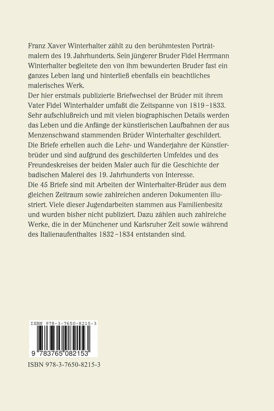 Rückseitencover Die Künstlerfamilie Winterhalter