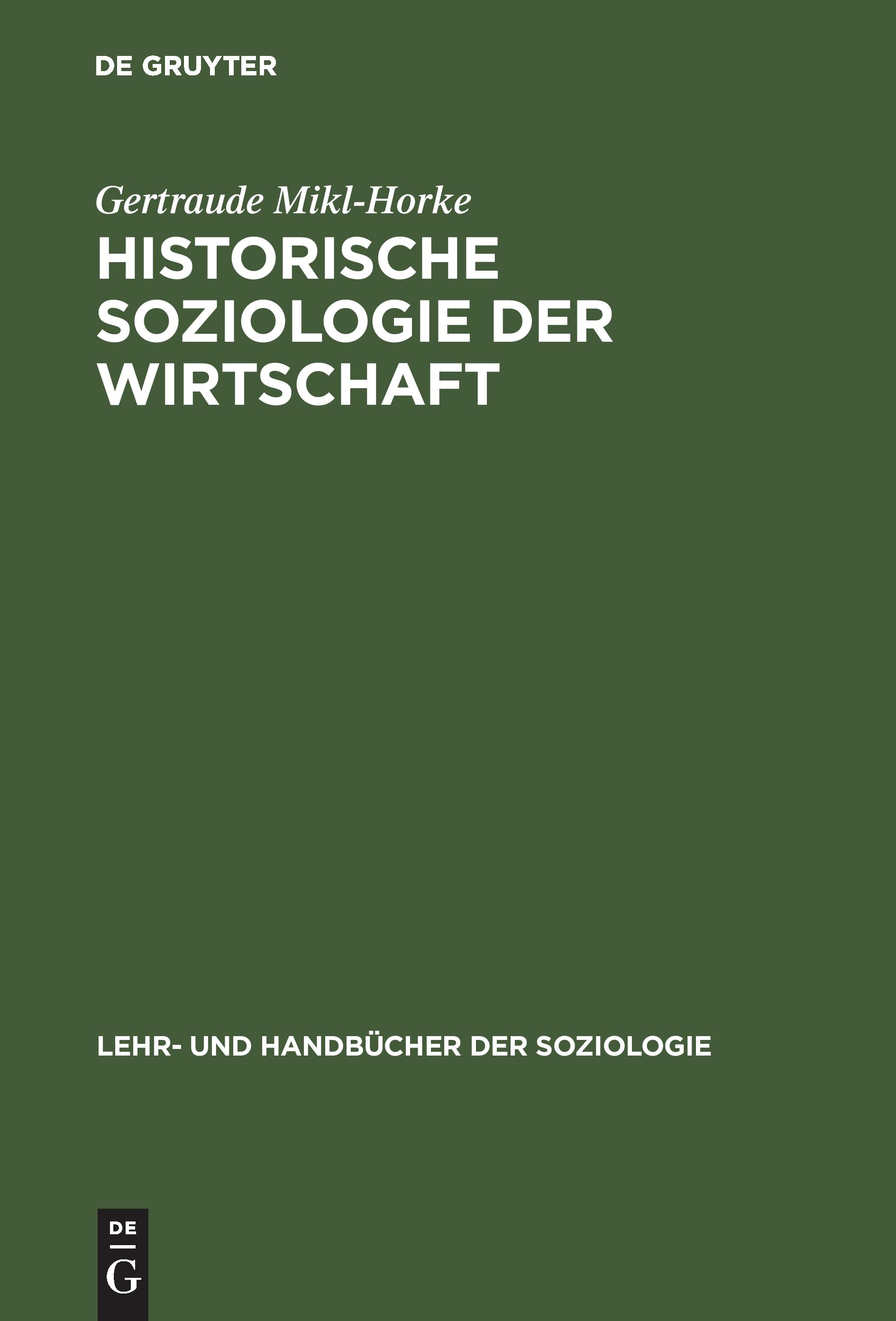 Vorderes Coverbild Historische Soziologie der Wirtschaft