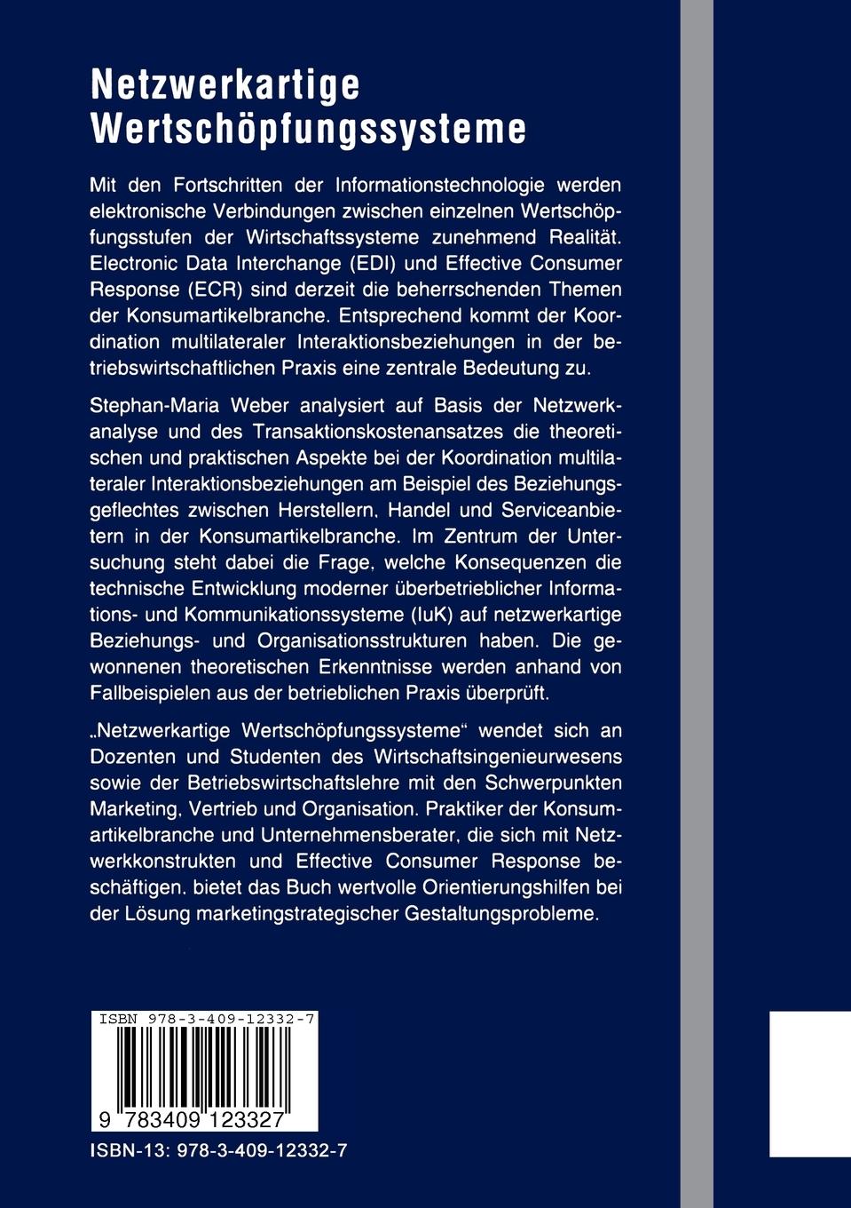 Rückseitencover Netzwerkartige Wertschöpfungssysteme