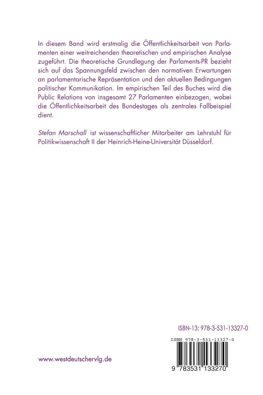 Rückseitencover Öffentlichkeit und Volksvertretung