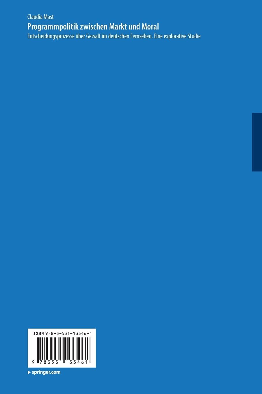 Rückseitencover Programmpolitik Zwischen Markt und Moral