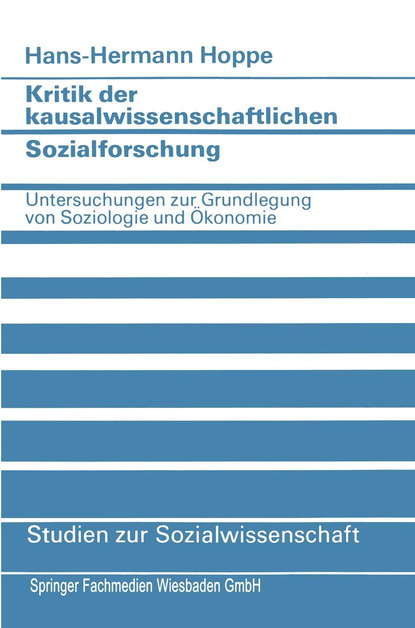 Vorderes Coverbild Kritik der kausalwissenschaftlichen Sozialforschung
