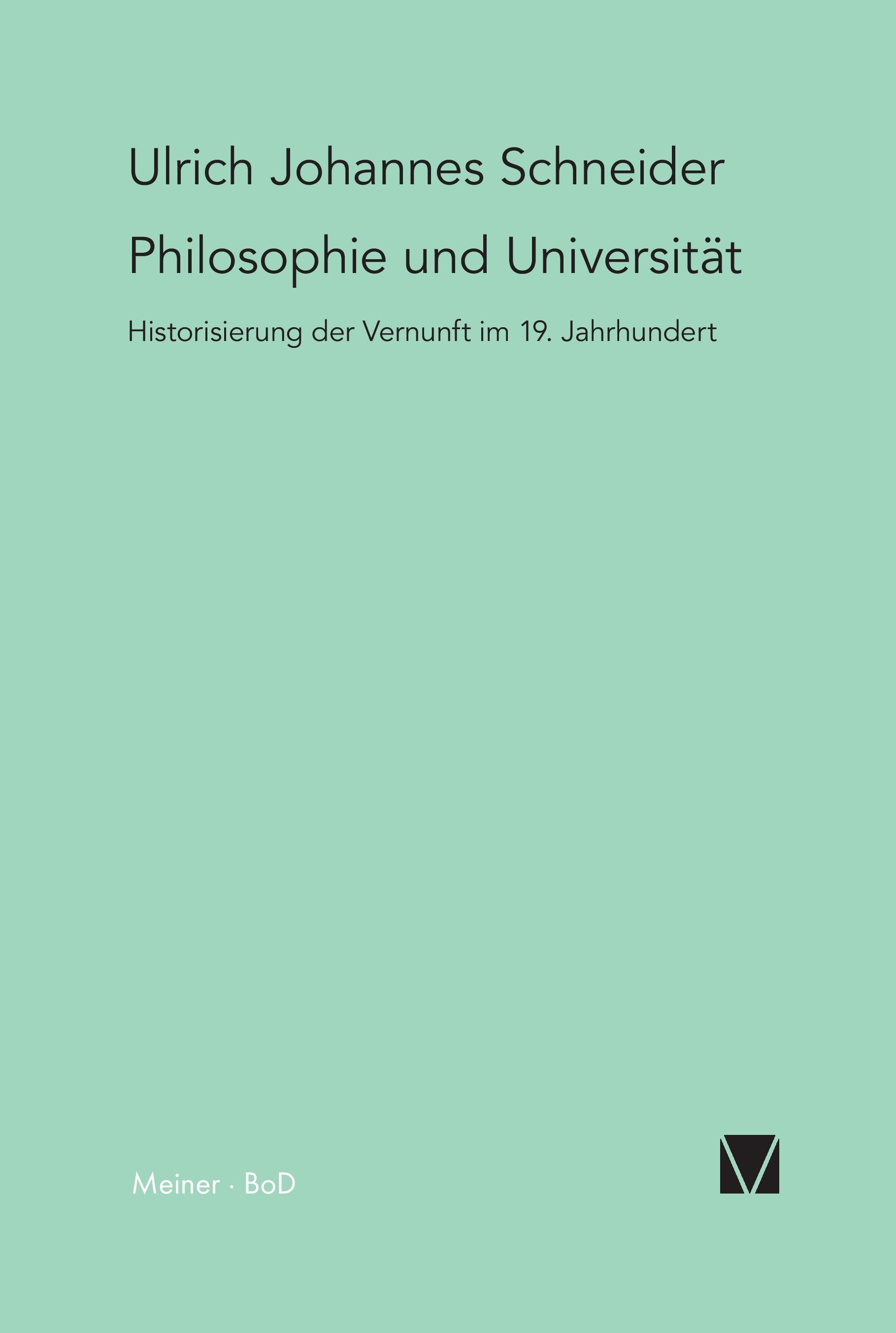 Vorderes Coverbild Philosophie und Universität