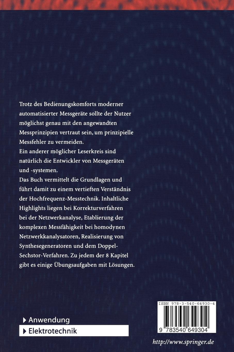 Rückseitencover Grundlagen der Hochfrequenz-Messtechnik