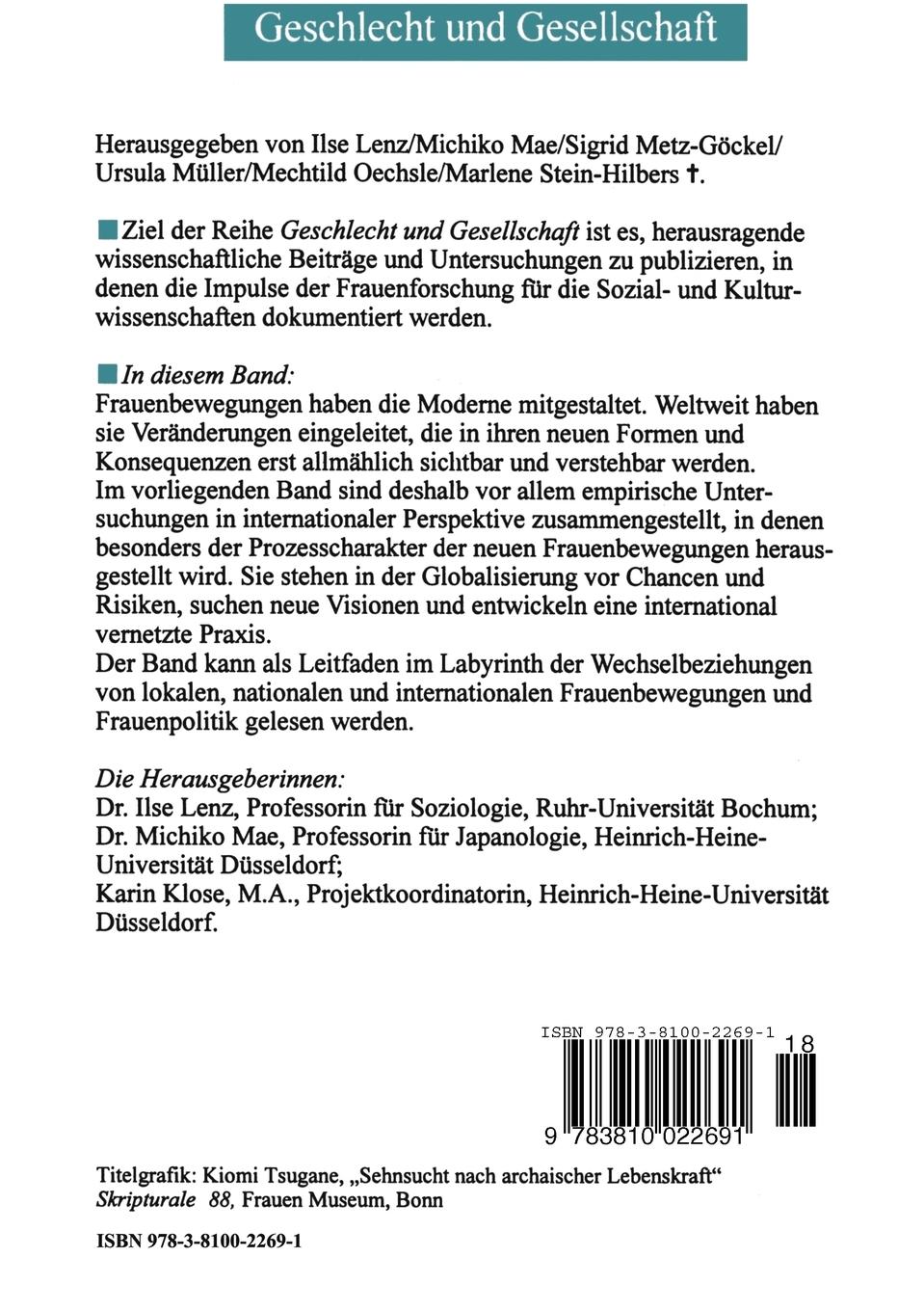 Rückseitencover Frauenbewegungen weltweit