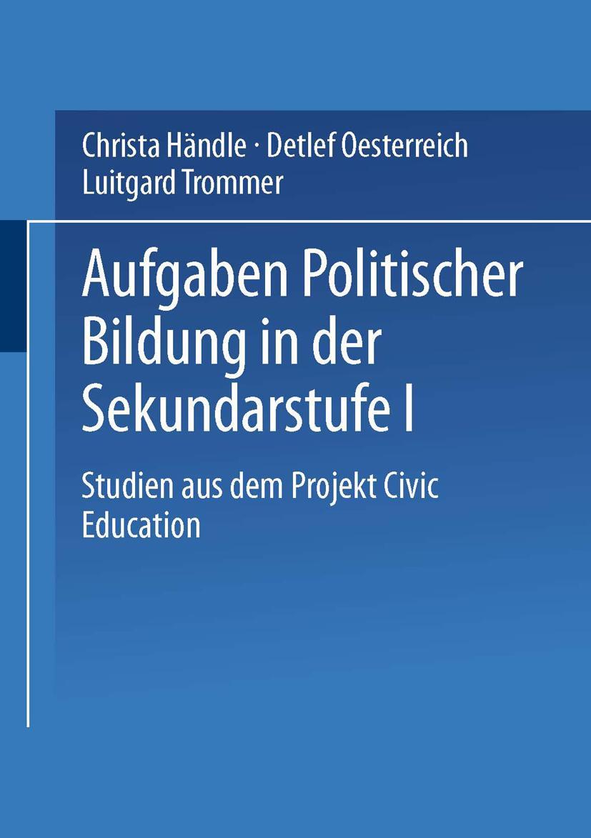 Vorderes Coverbild Aufgaben politischer Bildung in der Sekundarstufe I