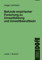 Vorderes Coverbild Befunde empirischer Forschung zu Umweltbildung und Umweltbewußtsein