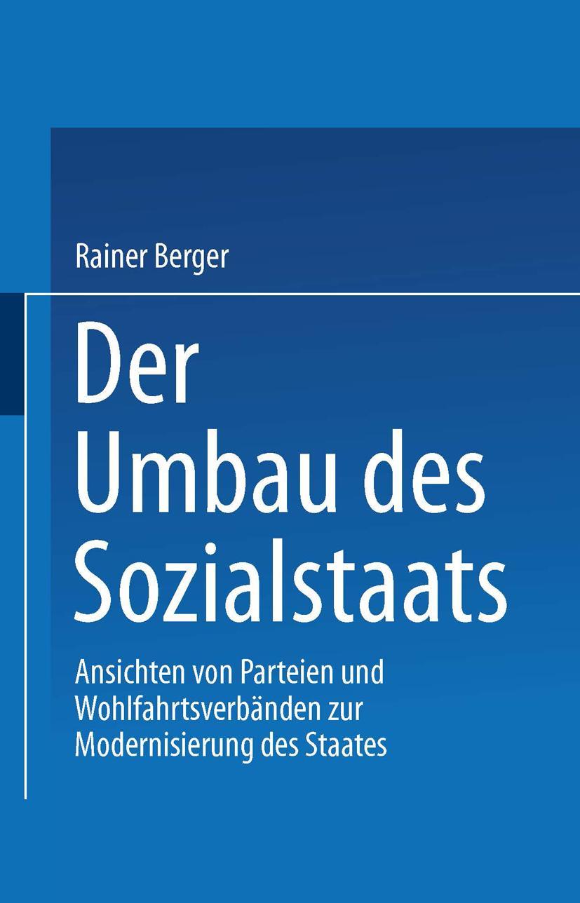 Vorderes Coverbild Der Umbau des Sozialstaates