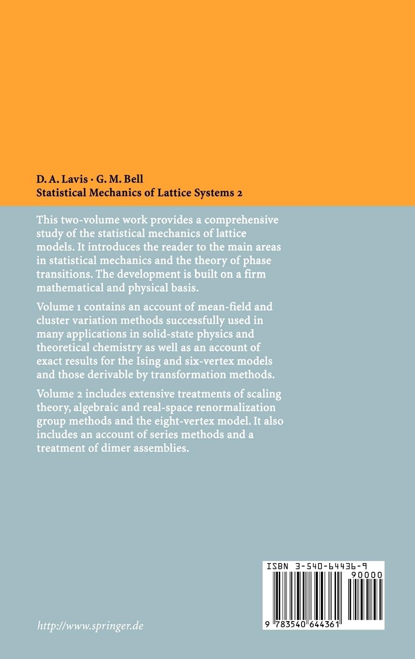 Rückseitencover Statistical Mechanics of Lattice Systems