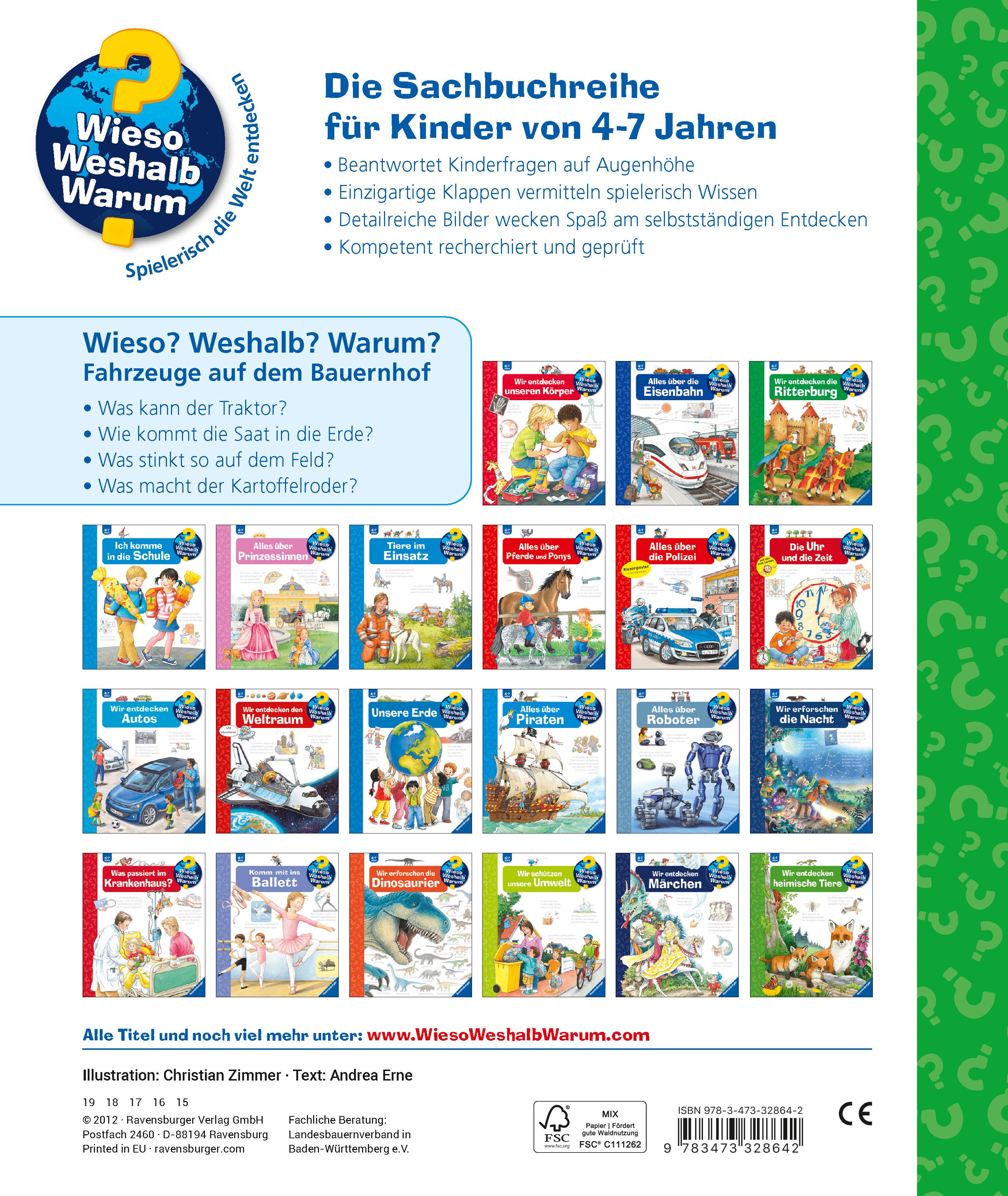 Rückseitencover Wieso? Weshalb? Warum?, Band 57: Fahrzeuge auf dem Bauernhof