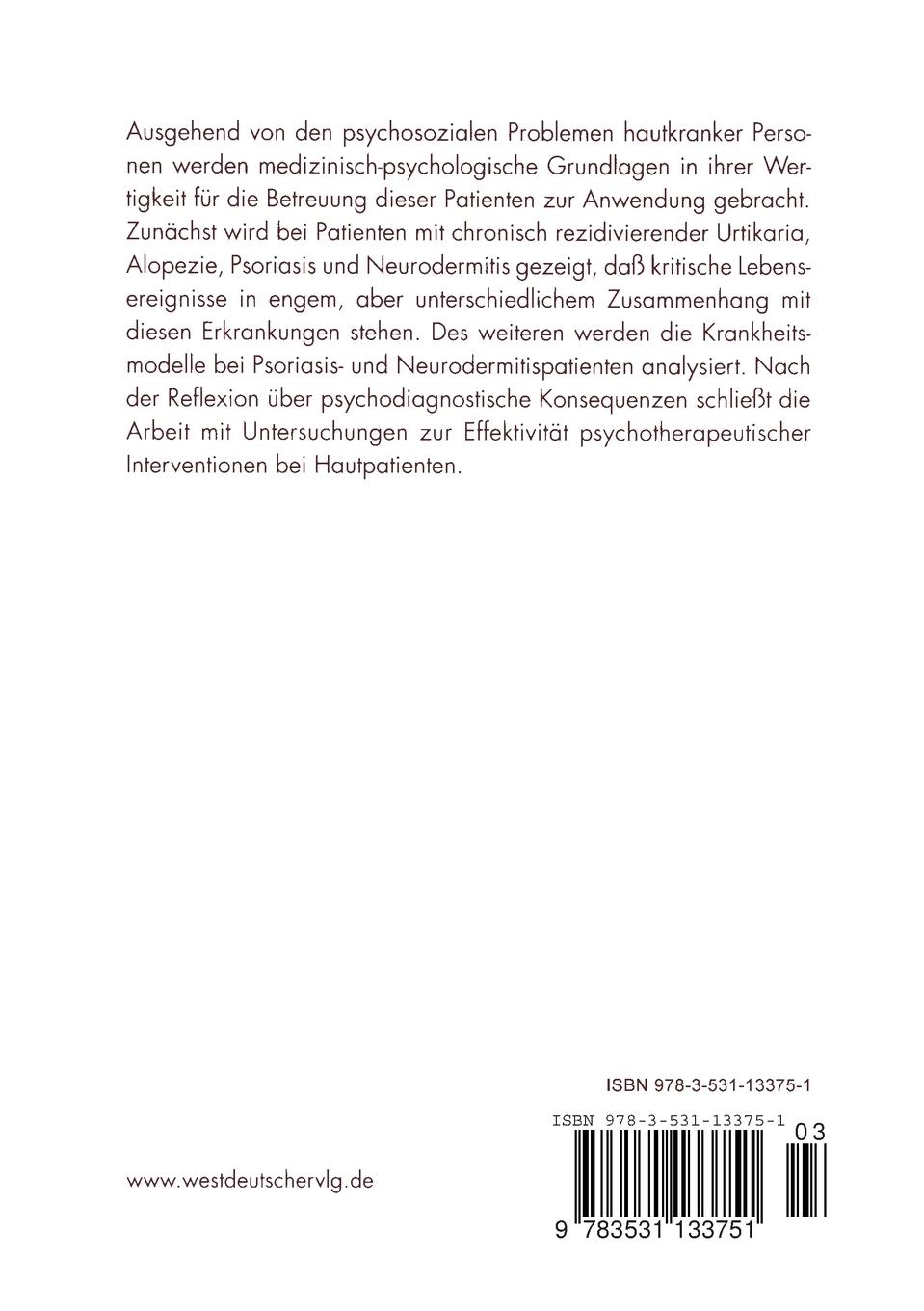 Rückseitencover Haut und Psyche