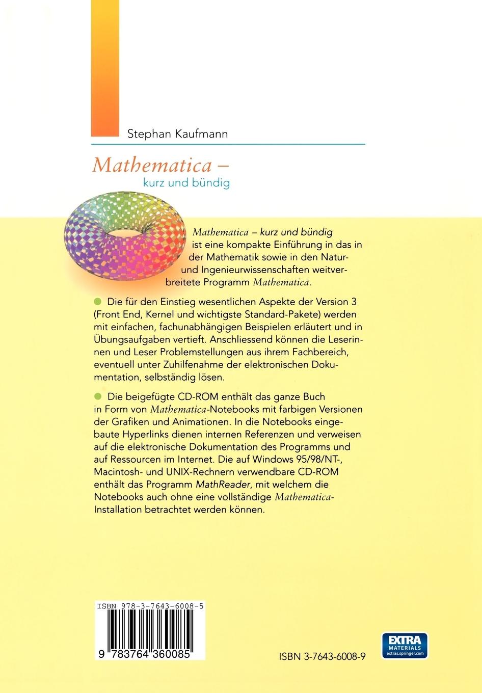 Rückseitencover Mathematica - Kurz und bündig