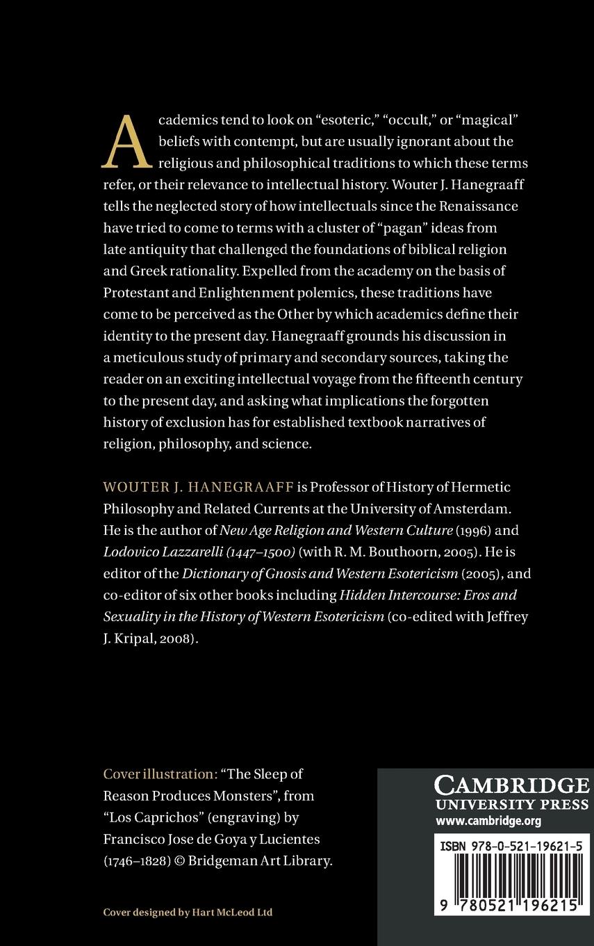 Rückseitencover Esotericism and the Academy