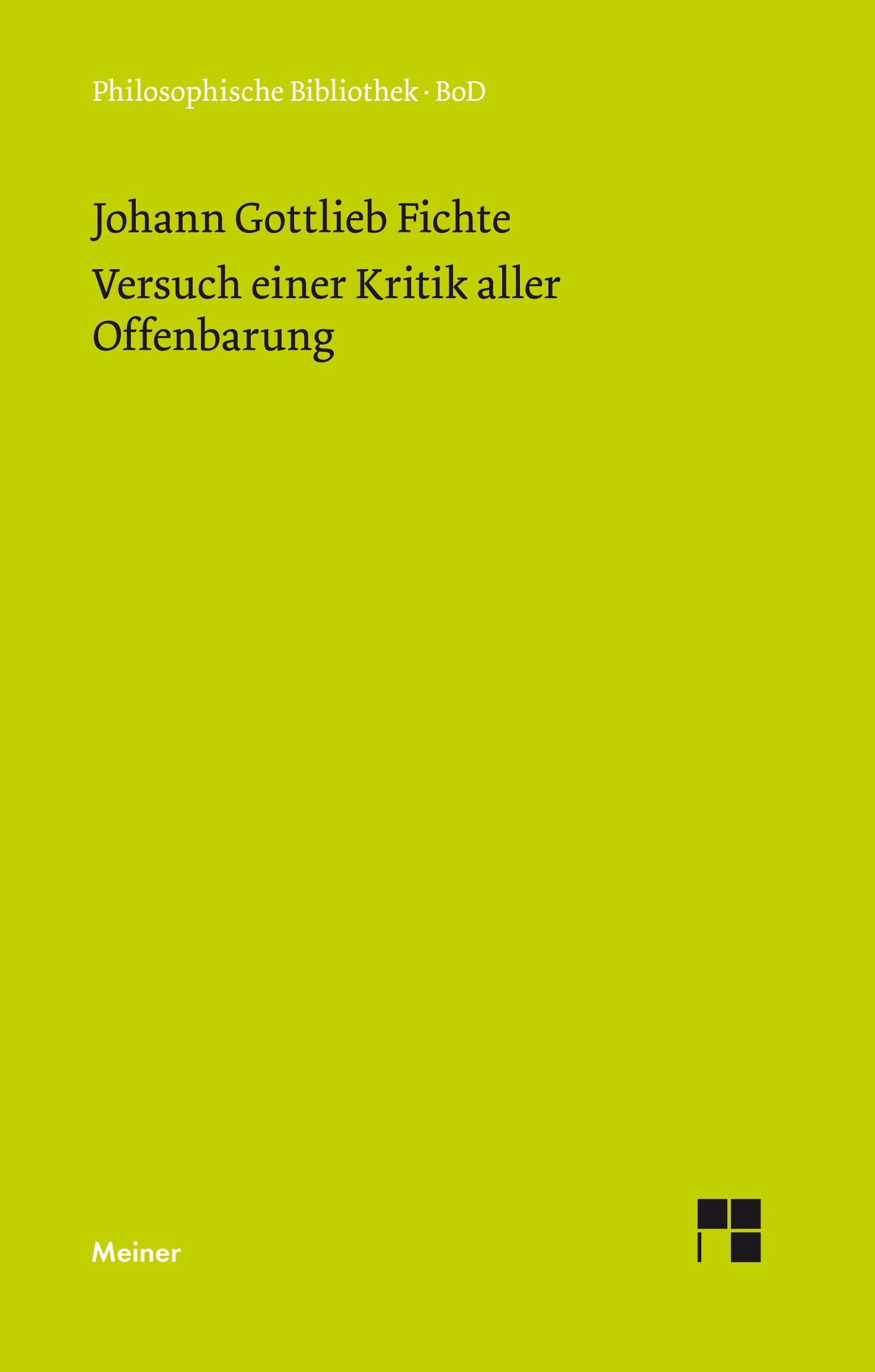 Vorderes Coverbild Versuch einer Kritik aller Offenbarung (1792)