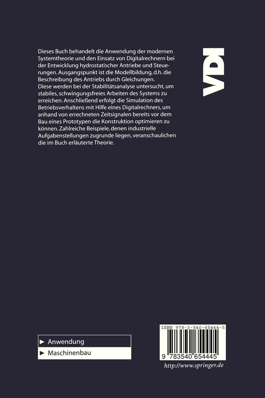 Rückseitencover Entwurf hydraulischer Maschinen