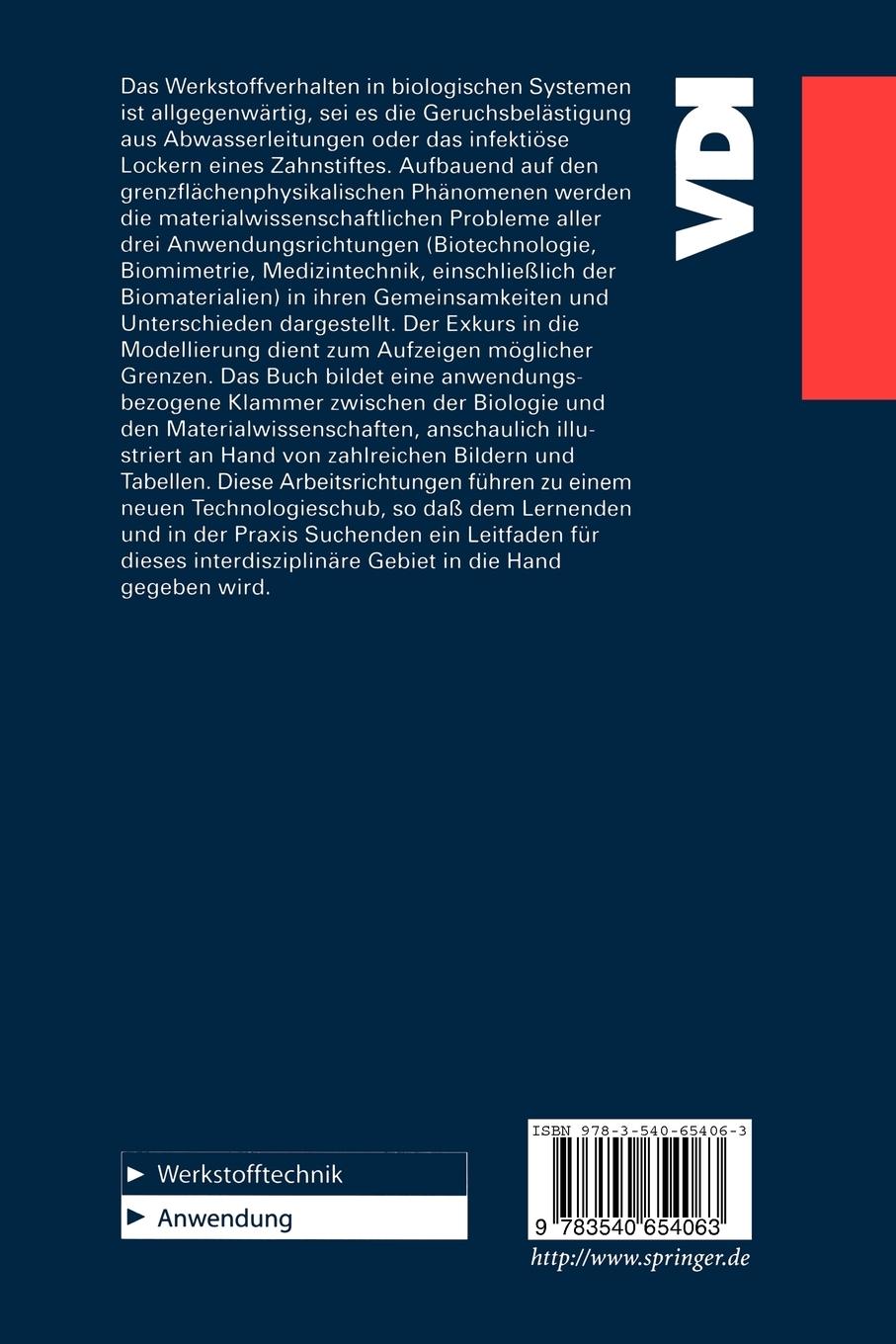 Rückseitencover Werkstoffverhalten in biologischen Systemen