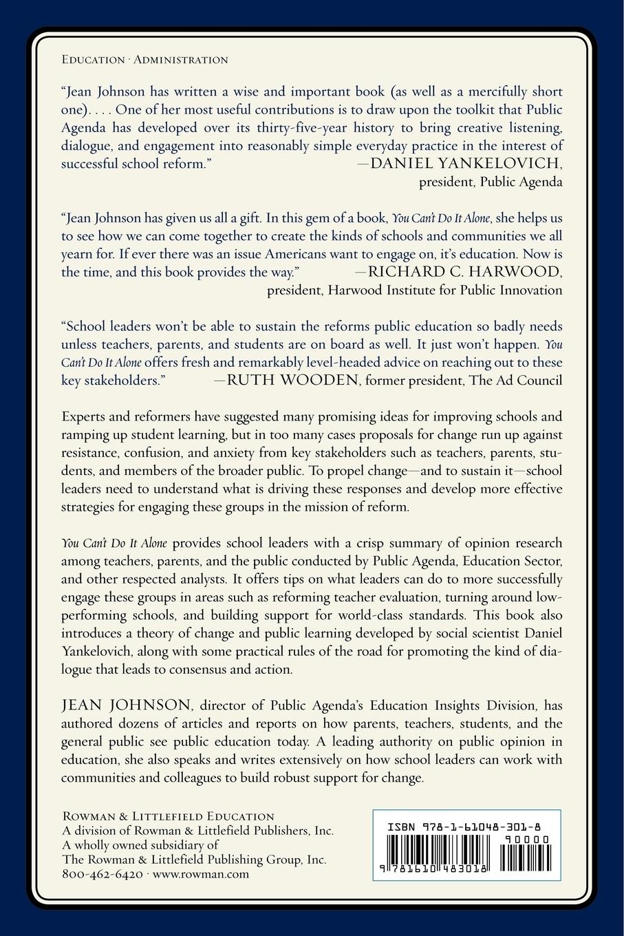 Rückseitencover You Can't Do It Alone