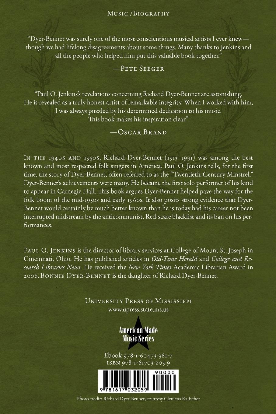 Rückseitencover Richard Dyer-Bennet