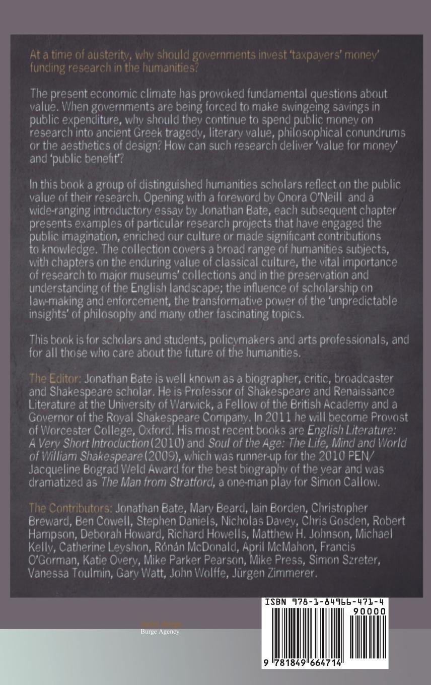 Rückseitencover The Public Value of the Humanities