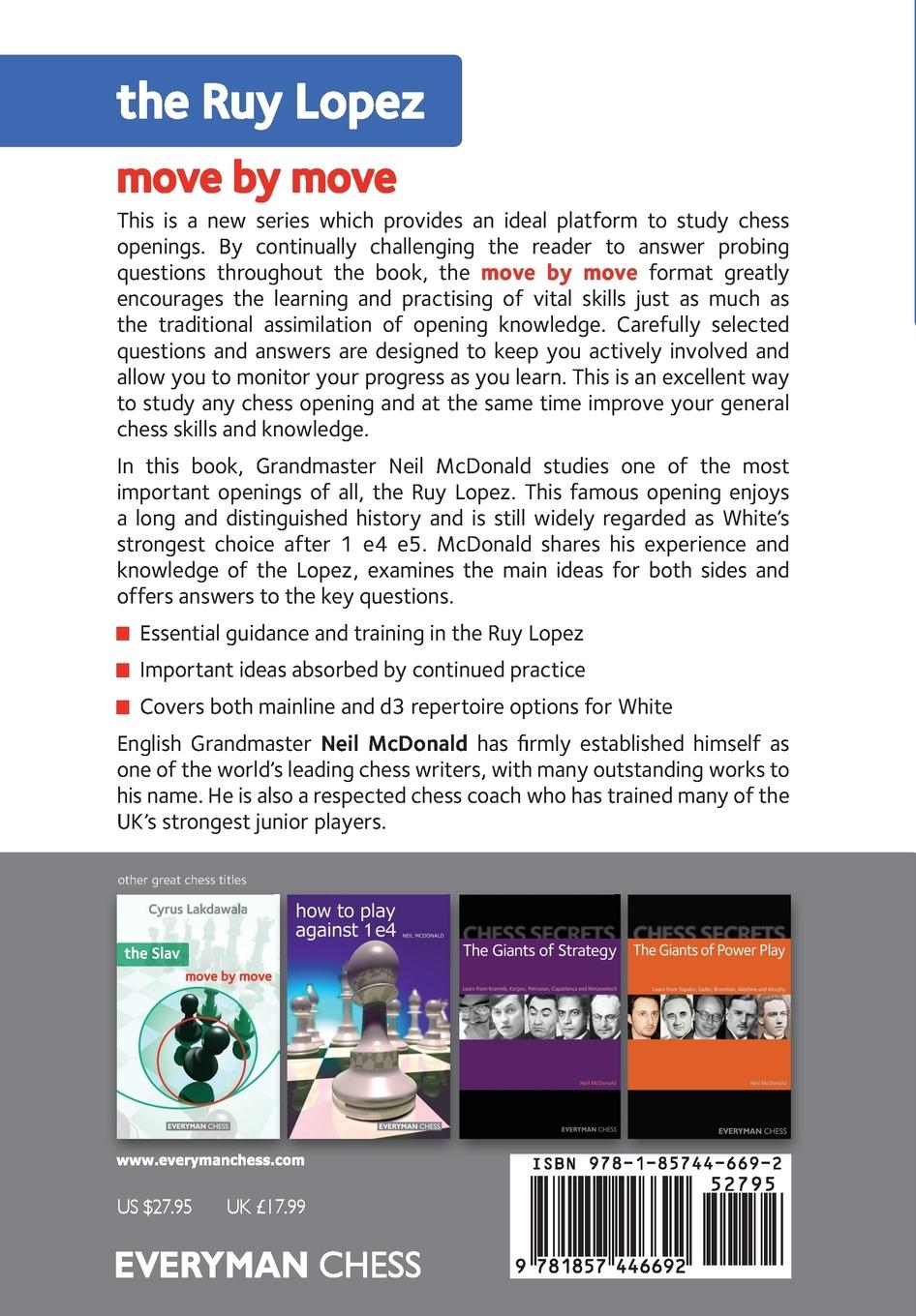 Rückseitencover The Ruy Lopez  Move by Move