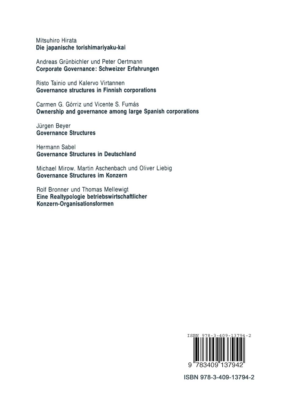 Rückseitencover Governance Structures