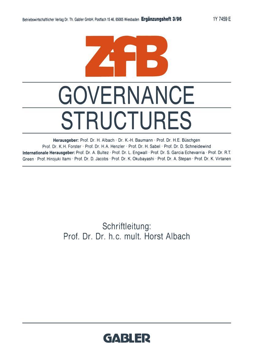 Vorderes Coverbild Governance Structures
